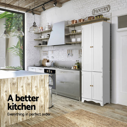 Artiss 2x Buffet Sideboard Pantry Cabinet Cupboard 6-Tiers Storage Shelves BERNE