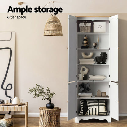 Artiss 2x Buffet Sideboard Pantry Cabinet Cupboard 6-Tiers Storage Shelves BERNE