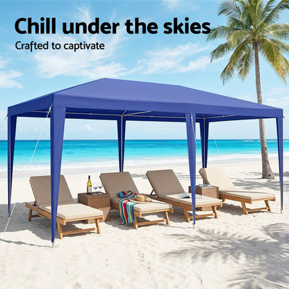 Instahut Gazebo 3x6m Wedding Party Marquee Tent Outdoor Event Camping Canopy Shade Blue
