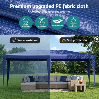Instahut Gazebo 3x6m Wedding Party Marquee Tent Outdoor Event Camping Canopy Shade Blue
