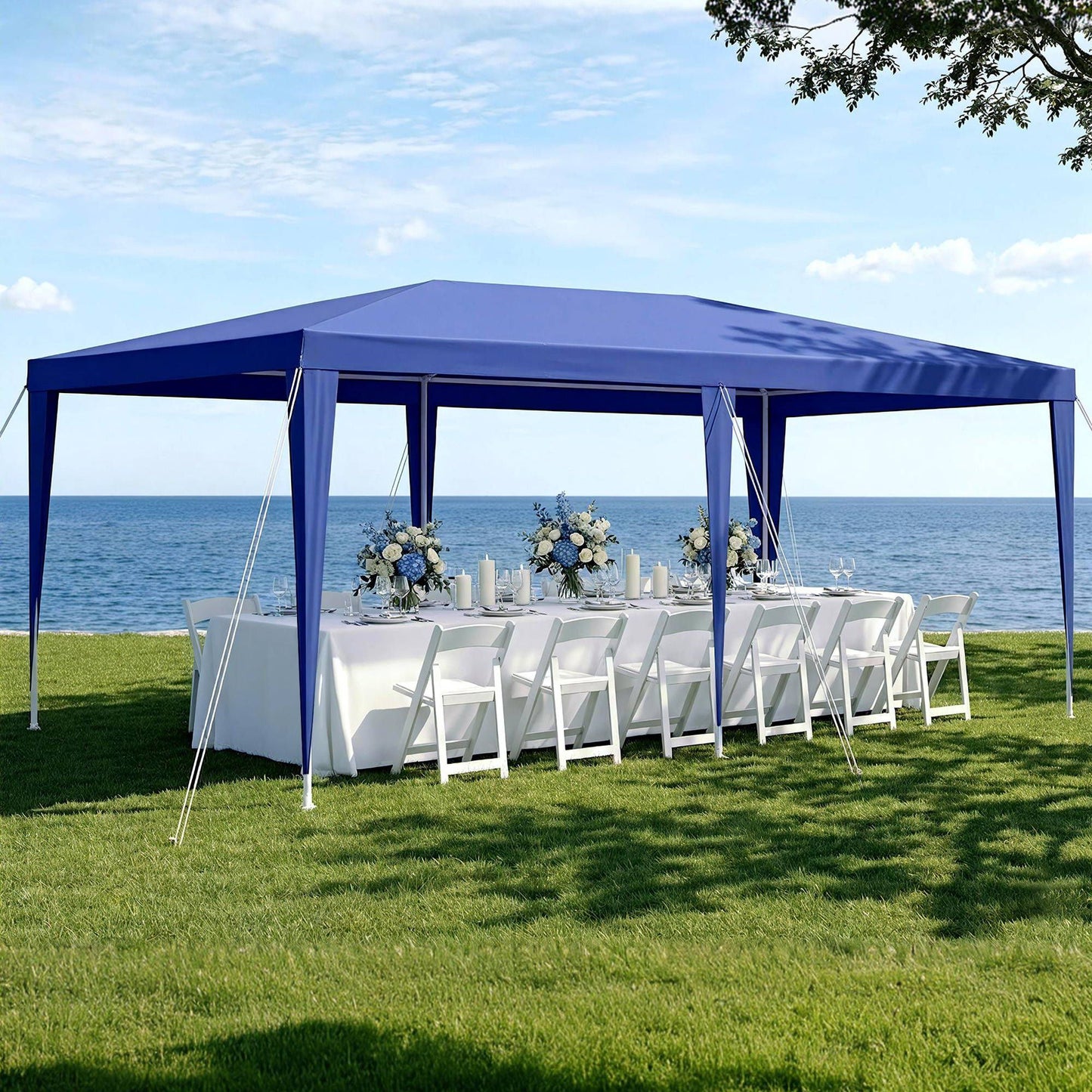 Instahut Gazebo 3x6m Wedding Party Marquee Tent Outdoor Event Camping Canopy Shade Blue