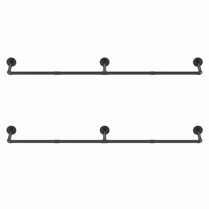 Artiss Clothes Rack Garment Rail Metal Industrial Pipe Wall Mounted 2 Pack