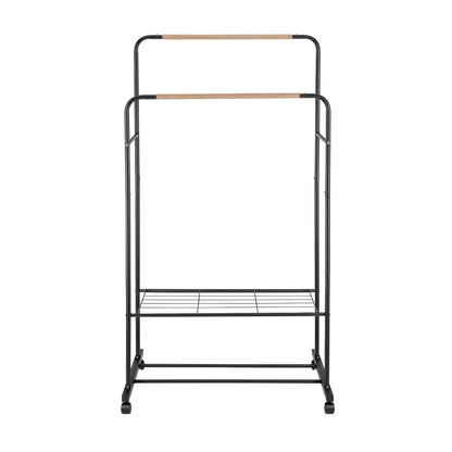 Artiss Clothes Rack Double Rod Airer Rail Coat Stand Hanger Storage Shelf