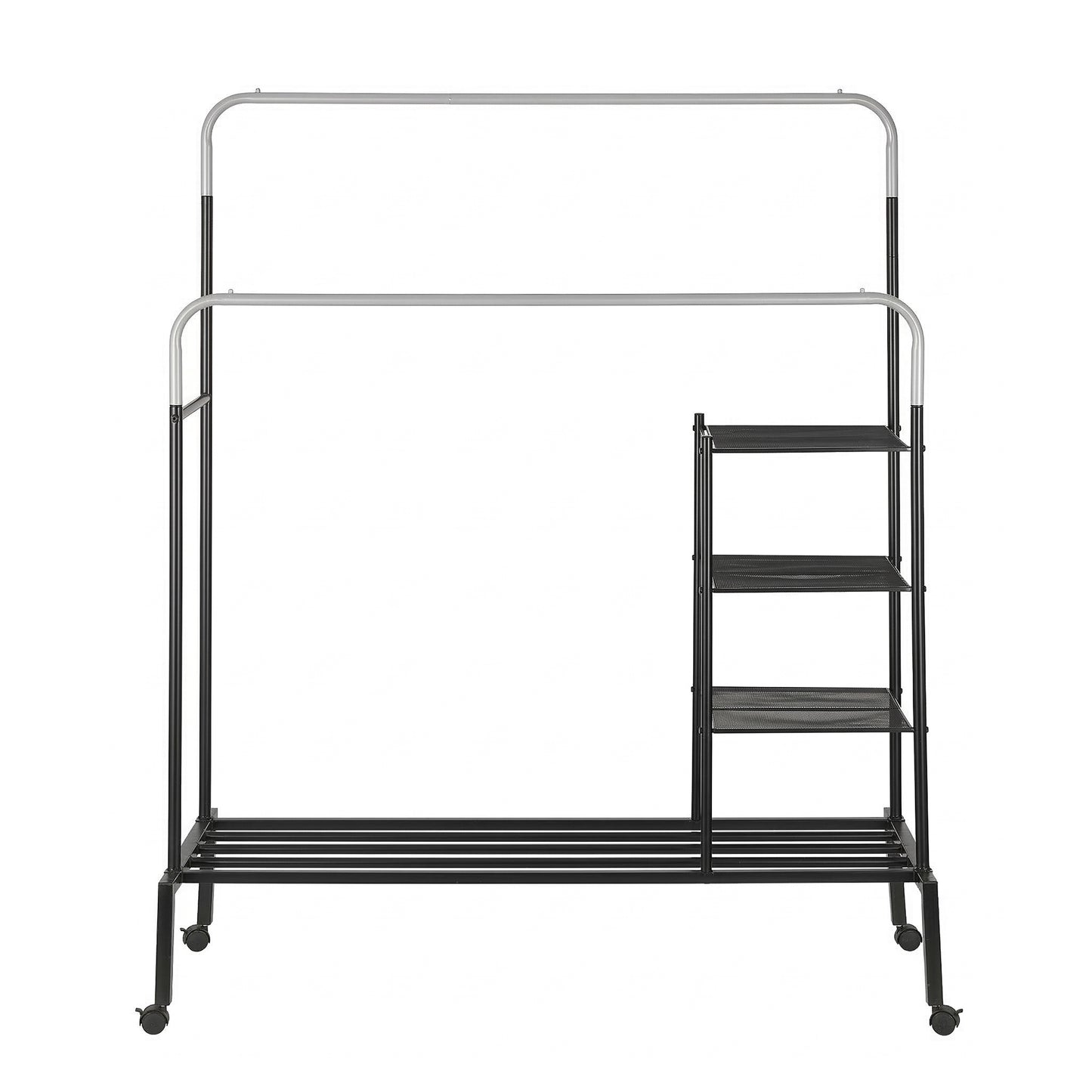 Artiss Clothes Rack Double Rod Airer Rail Coat Stand Hanger Storage Shelf