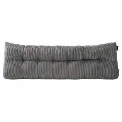 Giselle Headboard Pillow for Sitting in Bed, Upgraded Shredded Foam Reading Wedge Cushion for Lumbar Support, 320g Corduroy Backrest with Side Pockets for Dorm Daybed, King