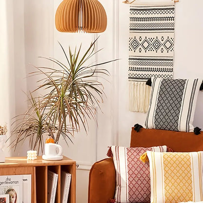 Geometric Tassel Throw Pillow Case for Home Decor