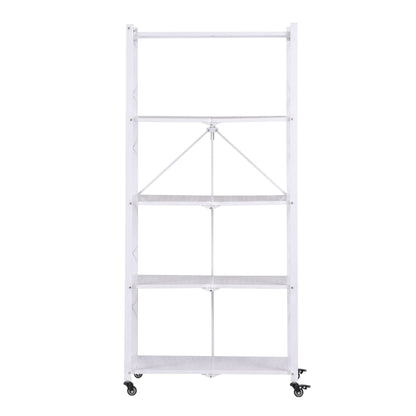 Artiss 5-Tier Foldable Kitchen Bakers Rack 71x160cm Microwave Stand White