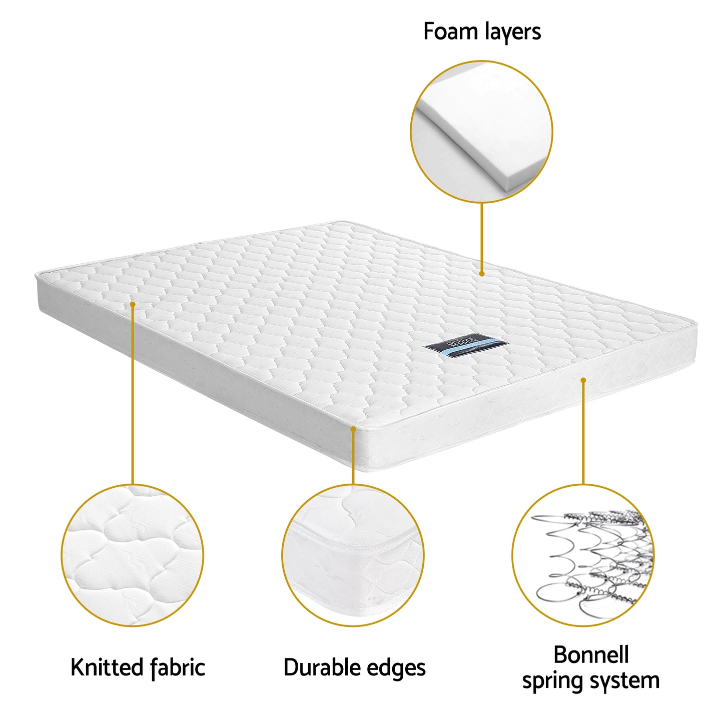Giselle Double Mattress with Artiss Wooden Bed Frame Natural Pine Timber Base
