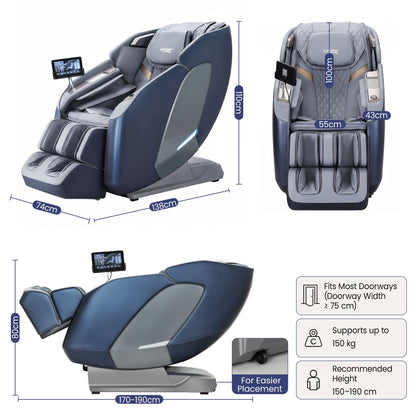 Livemor 4D Massage Chair Double Core SL Track Recliner Full Body Zero Gravity Heat Body Scan Melisa