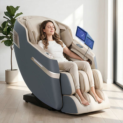Livemor 4D Massage Chair Electric Recliner Home Massager Gray Sina
