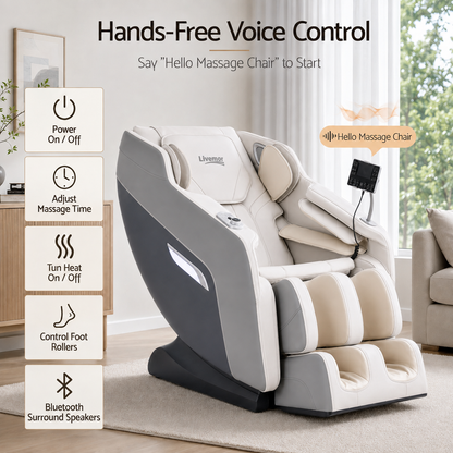 Livemor Flex Massage Chair Full Body Zero Gravity with Heat Recliner Home Massager Brisa