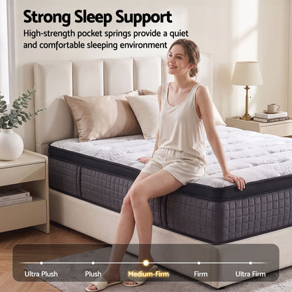 Giselle Bedding 34cm Mattress 9 Zone Latex Foam King