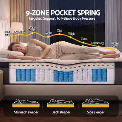 Giselle Bedding 34cm Mattress 9 Zone Latex Foam King