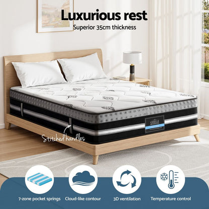 Giselle Bedding Double Mattress 35cm Bed in a Box Pocket Spring Gel Memory Foam