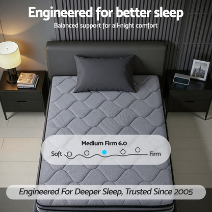 Giselle Bedding 34cm King Single Mattress Hybrid, Pocket Spring Bed Mattress