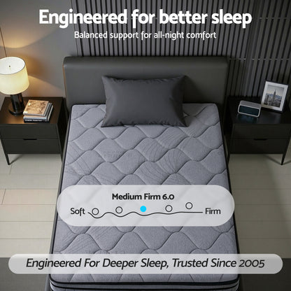 Giselle Bedding 34cm King Single Mattress Hybrid, Pocket Spring Bed Mattress