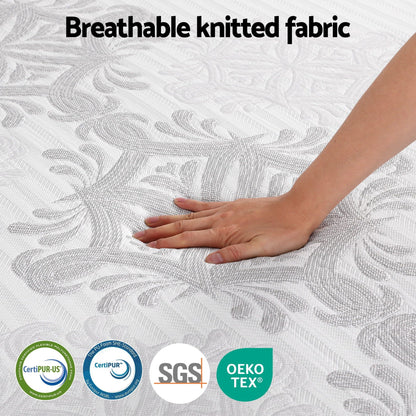 Giselle Bedding Double Mattress 37cm 4-in-1 Adjustable Firmness Cooling Gel Memory Foam Dual-Zone Flippable for Couples