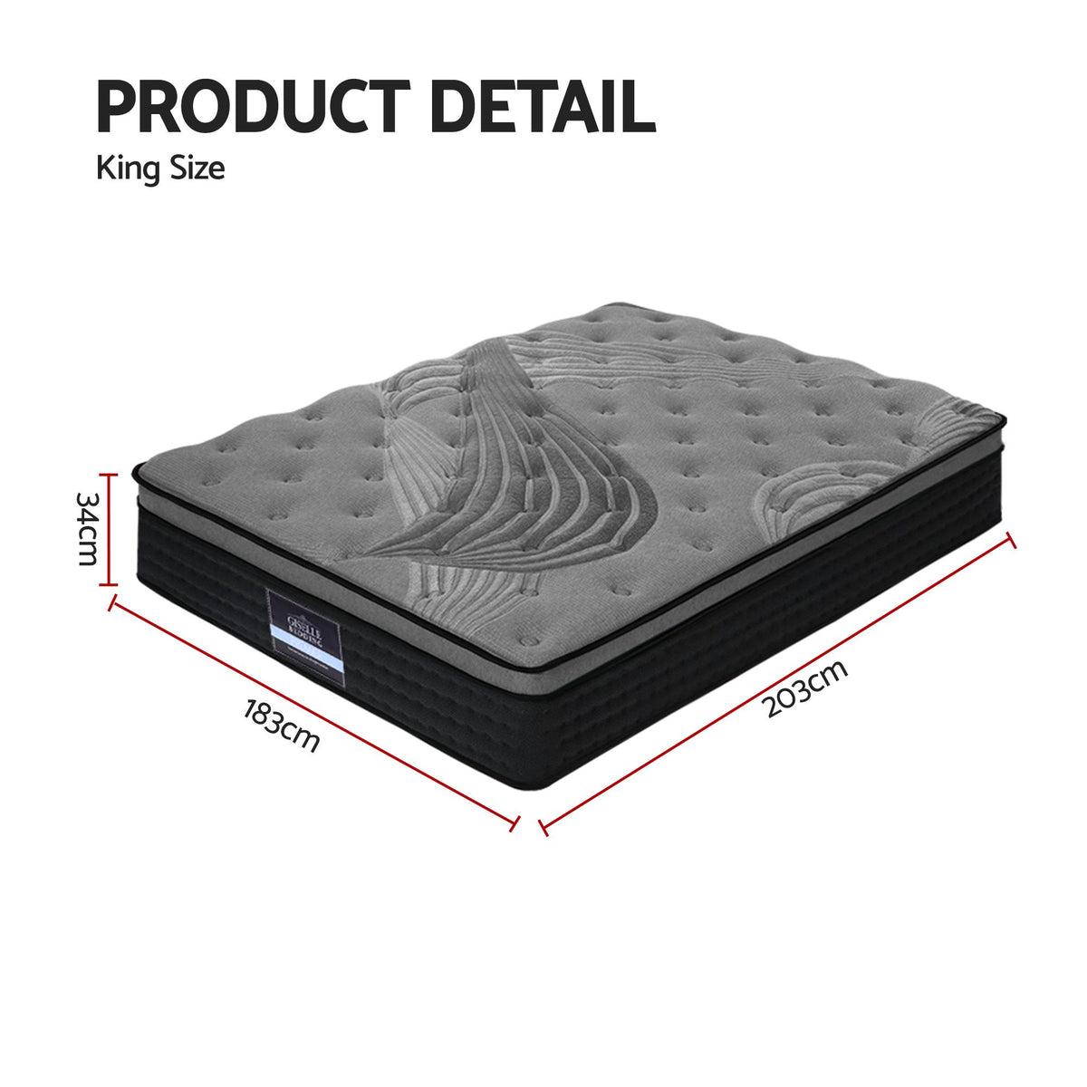 Giselle Bedding 34cm Mattress Bamboo Cover King