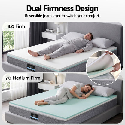 Giselle Bedding Queen Mattress 23cm Pocket Spring Mattress with Adjustable Firmness Reversible Foam Layer for Medium Firm & Firm Support Motion Isolation Bedroom Bed