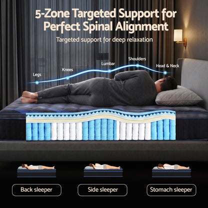 Giselle 34cm Double Hybrid Mattress with Cooling Gel Memory Foam and Edge Support