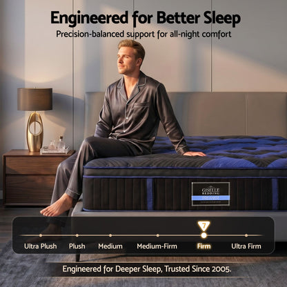 Giselle 34cm King Hybrid Mattress with Cooling Gel Memory Foam and Edge Support