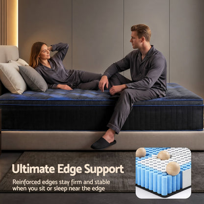 Giselle 34cm King Hybrid Mattress with Cooling Gel Memory Foam and Edge Support