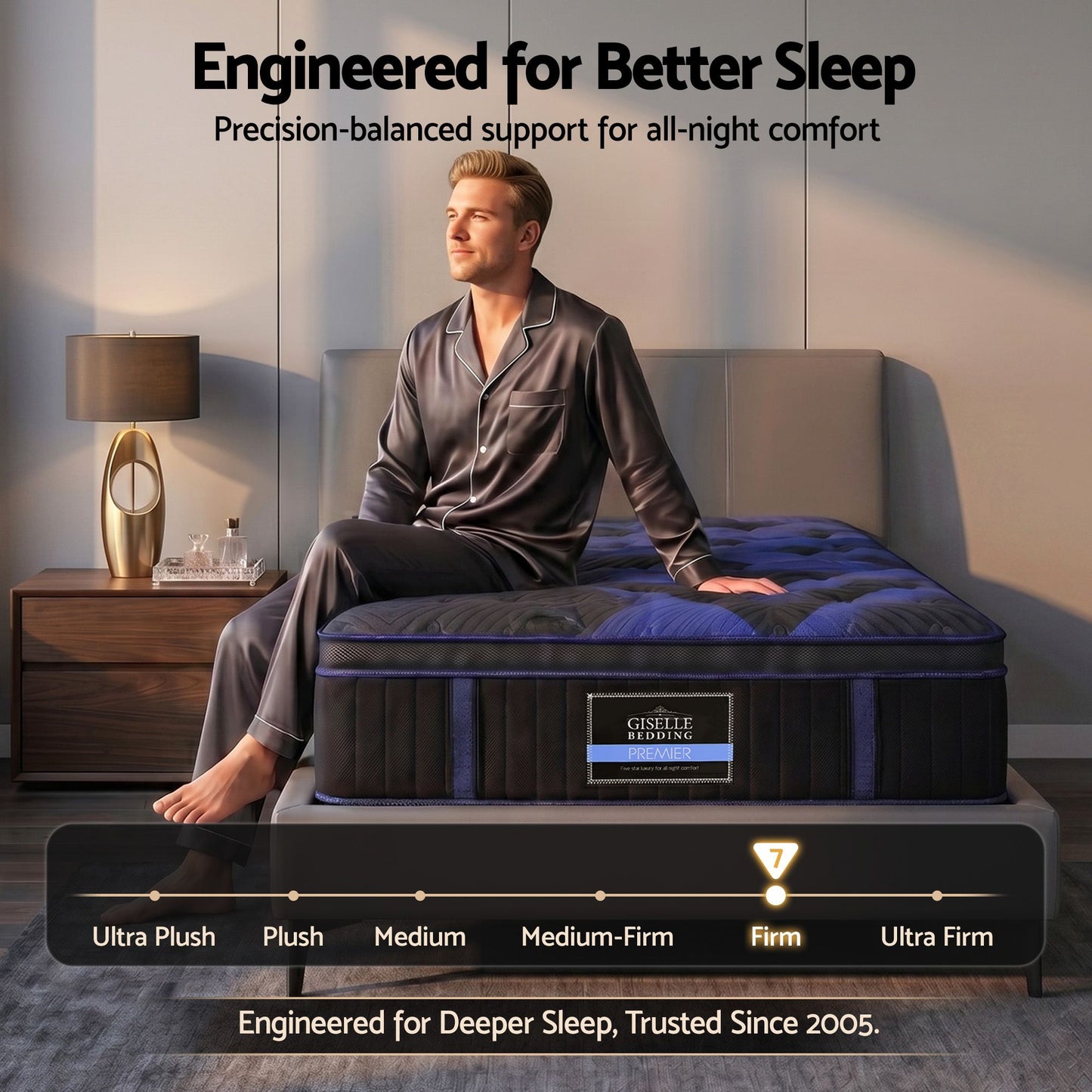 Giselle 34cm King Single Hybrid Mattress with Cooling Gel Memory Foam and Edge Support