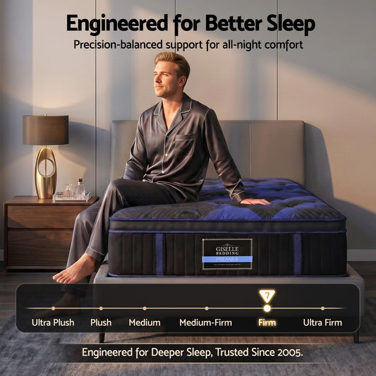 Giselle 34cm King Single Hybrid Mattress with Cooling Gel Memory Foam and Edge Support