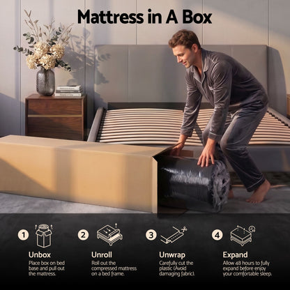 Giselle 34cm Queen Hybrid Mattress with Cooling Gel Memory Foam and Edge Support