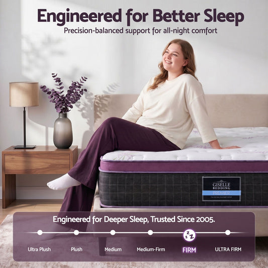 Giselle Queen Euro Top Mattress Firm Pocket Spring Edge Support