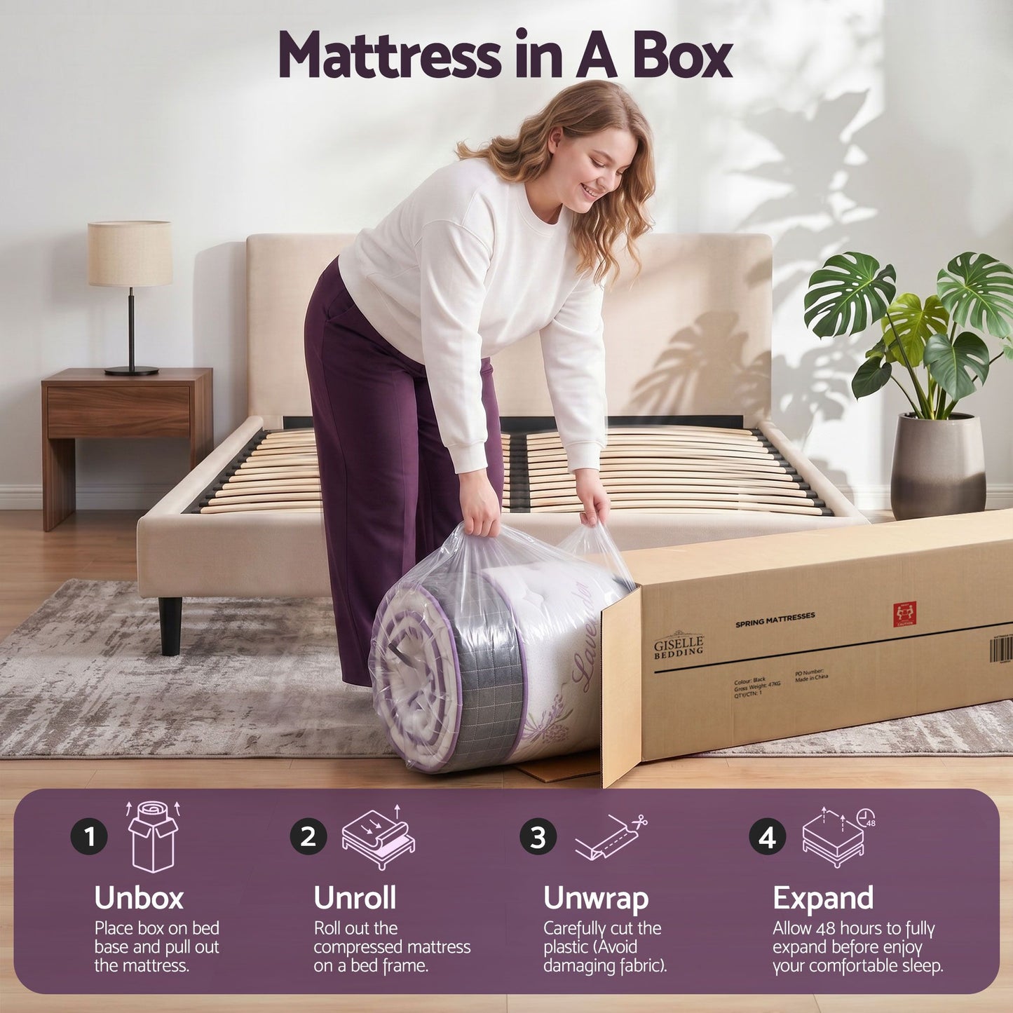 Giselle Queen Euro Top Mattress Firm Pocket Spring Edge Support