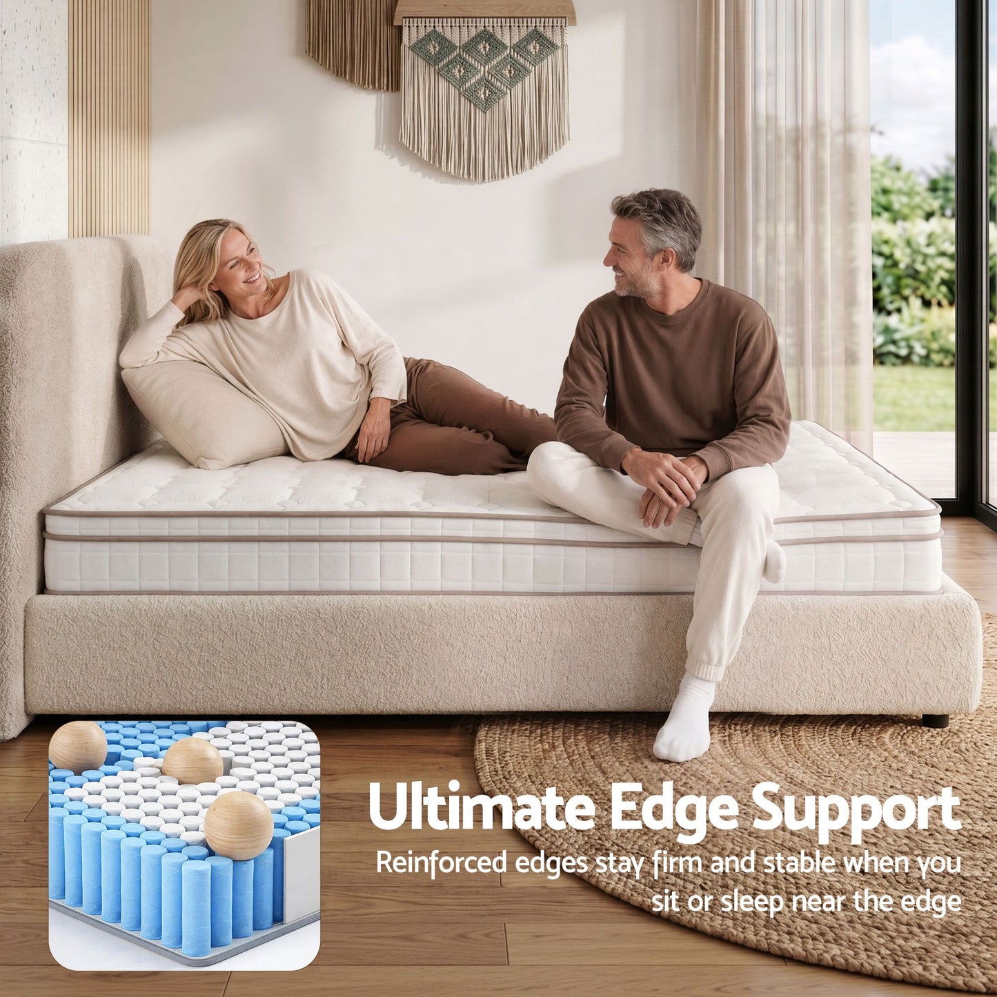 Giselle 20cm Firm King Mattress Pocket Spring for Bedroom or Guest Room