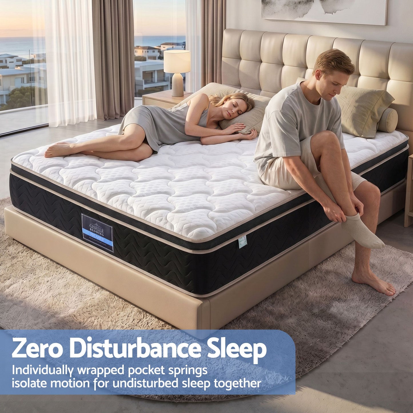 Giselle 35cm Double Mattress Firm with Copper Memory Foam and Edge Support