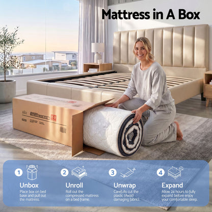Giselle 35cm Double Mattress Firm with Copper Memory Foam and Edge Support