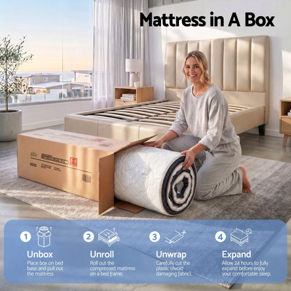 Giselle 35cm Single Mattress Firm with Copper Memory Foam and Edge Support