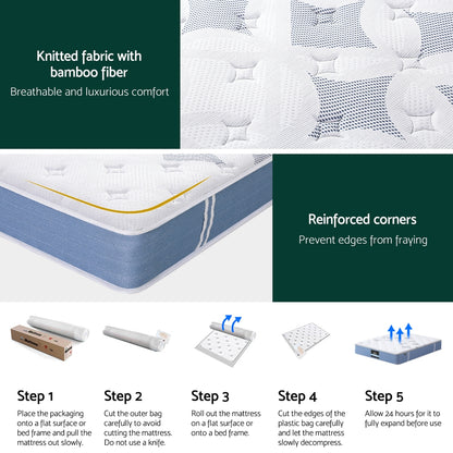 25cm Giselle Mattress King Bed Pocket Spring Mattresses