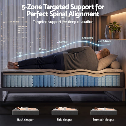 Giselle 30cm King Single Mattress with Edge Support and 5-Zone Comfort