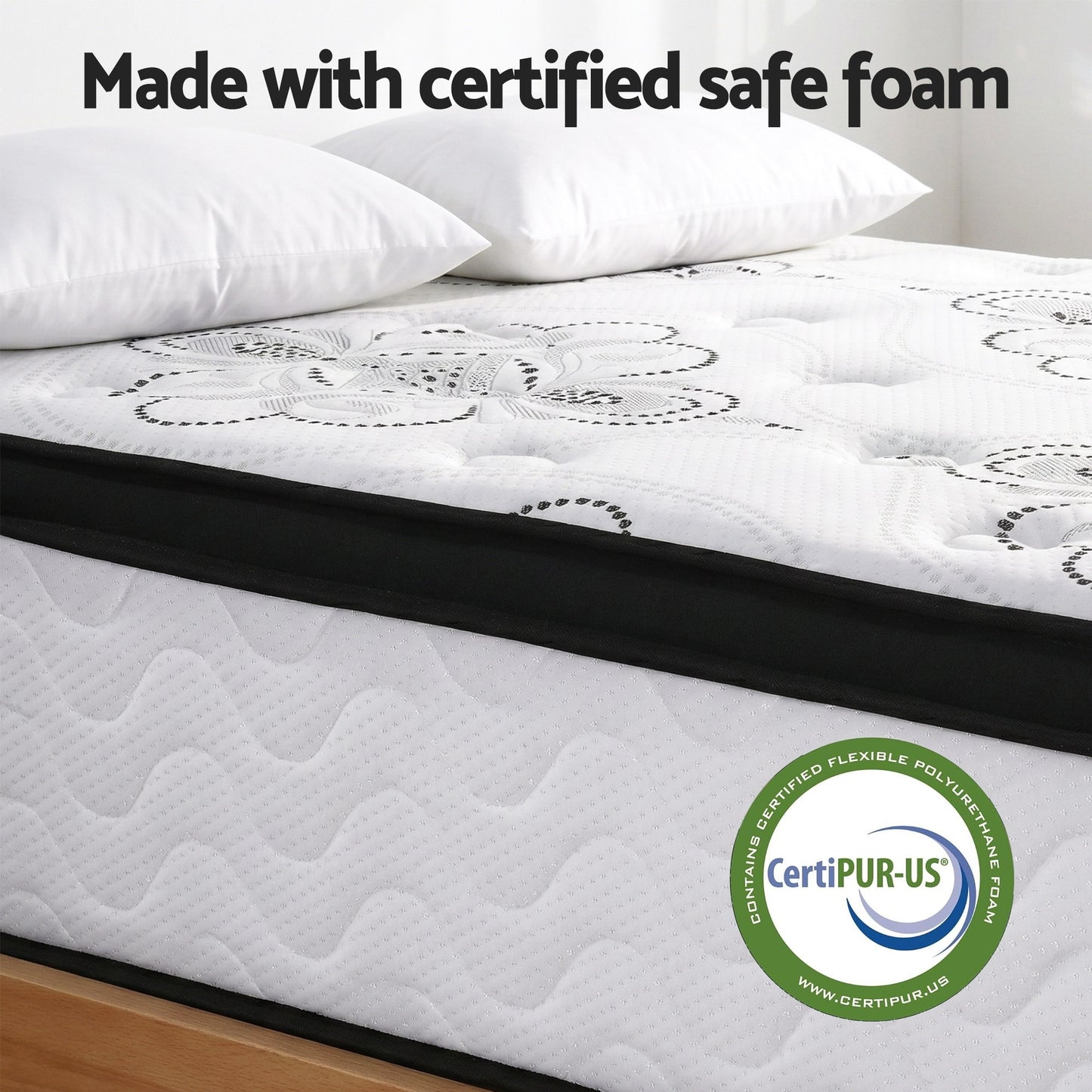 Giselle Bedding King Mattress 30cm Pocket Spring Euro Top Medium Firm Foam