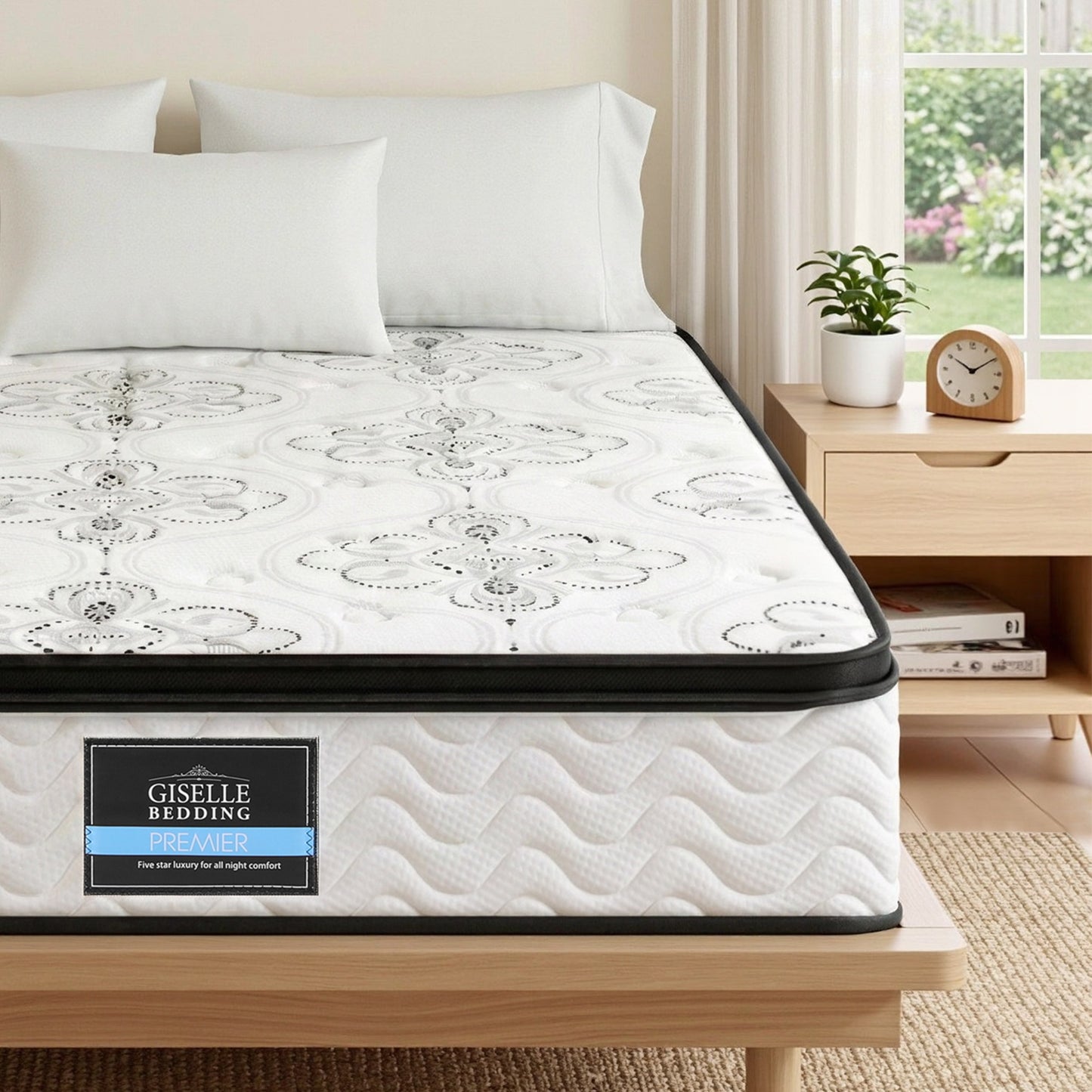 Giselle Bedding King Mattress 30cm Pocket Spring Euro Top Medium Firm Foam