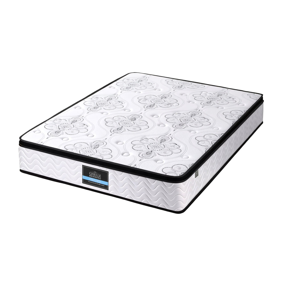 Giselle Bedding Queen Mattress 30cm Pocket Spring Euro Top Medium Firm Foam