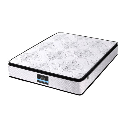 Giselle Bedding Queen Mattress 30cm Pocket Spring Euro Top Medium Firm Foam