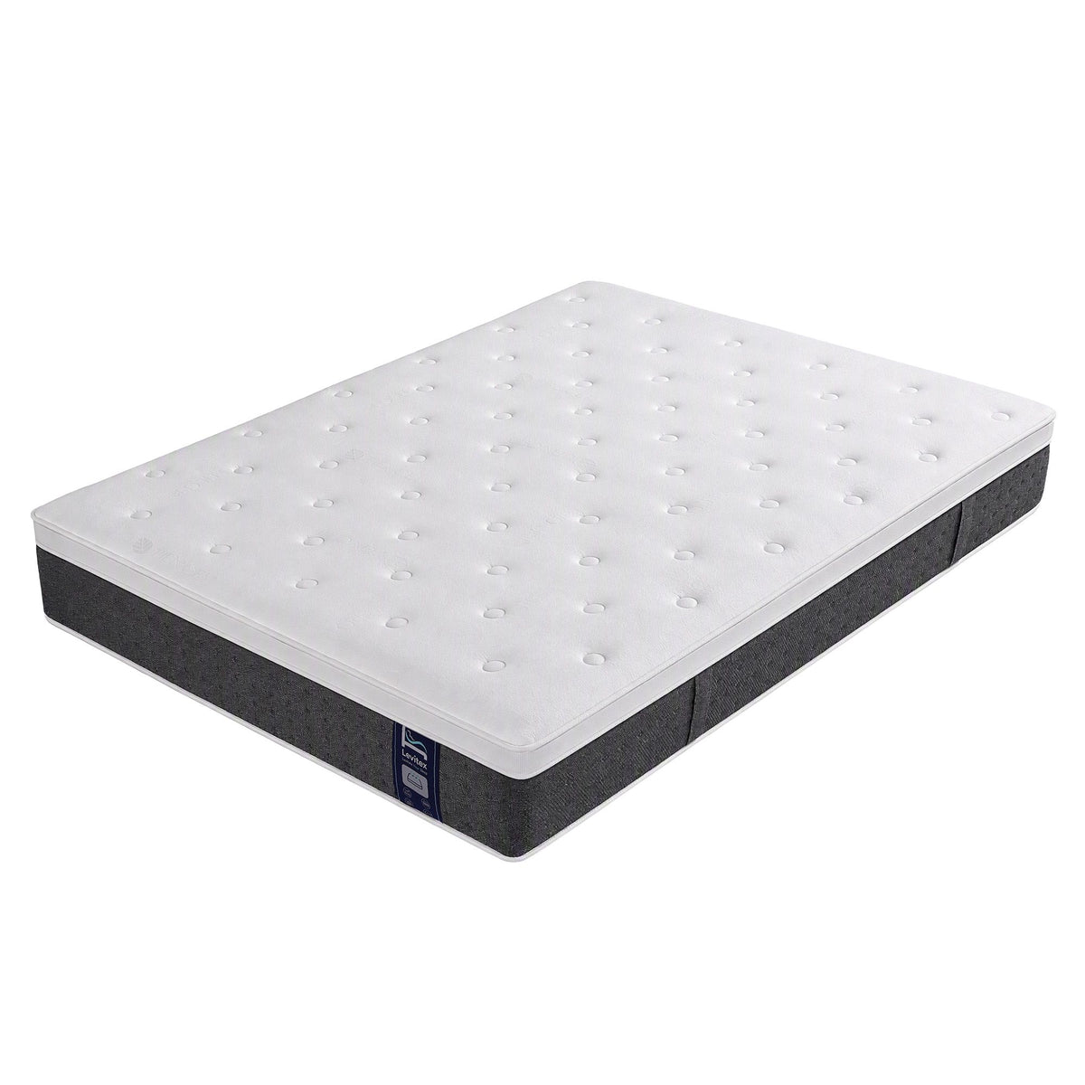 Levitex Double Mattress Lumbar Support, 5-Zone Pocket Springs & 2-Row Hardened Edges for Deep Sleep, Cooling Gel Memory & Egg-Crate Foam