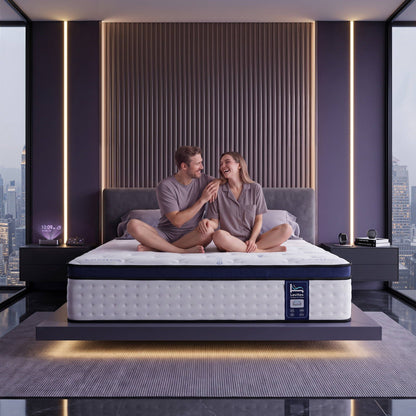 Levitex 35CM King Mattresses Gel Memory Foam and 7-Zone Ergonomic Pocket Spring, Anti-Roll Dual-Row Edge, Undisturbed Deep Sleep For Restless Couples, Triple Cooling System