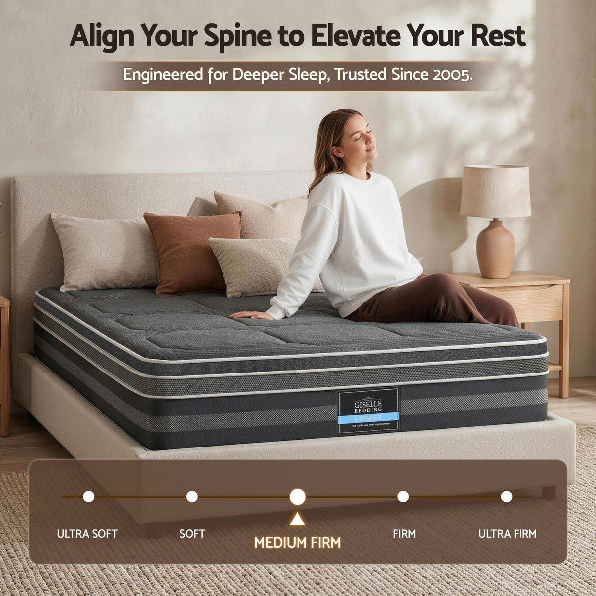 Giselle Bedding 35cm Mattress Bamboo Cover Queen