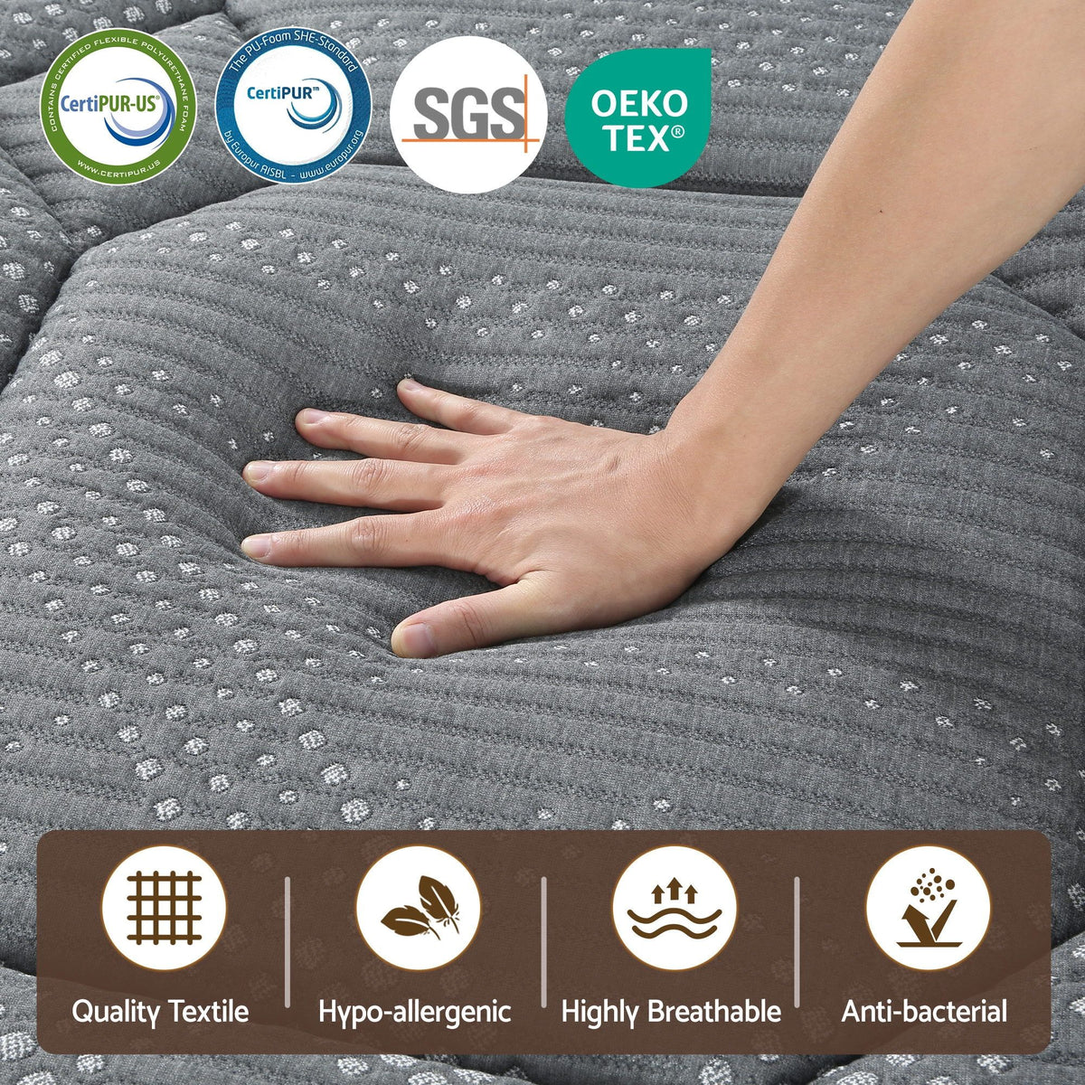 Giselle Bedding 35cm Mattress Bamboo Cover Queen