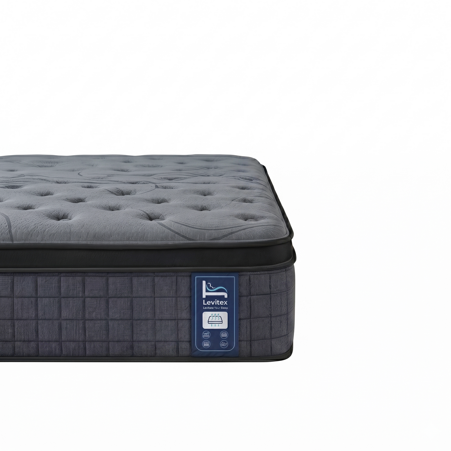 Levitex king Mattress 33 cm 7-Zone Pocket Spring 8.0 Extra Firm with Dual-Row Edge Support & Breathable Knit Cover