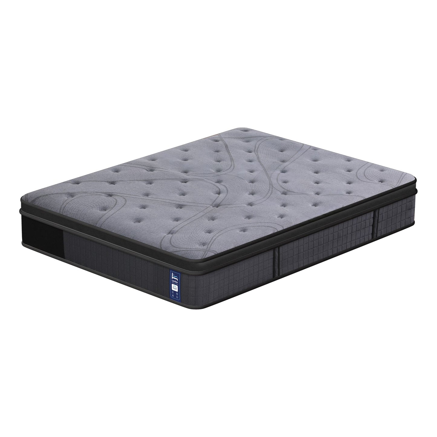 Levitex king Mattress 33 cm 7-Zone Pocket Spring 8.0 Extra Firm with Dual-Row Edge Support & Breathable Knit Cover