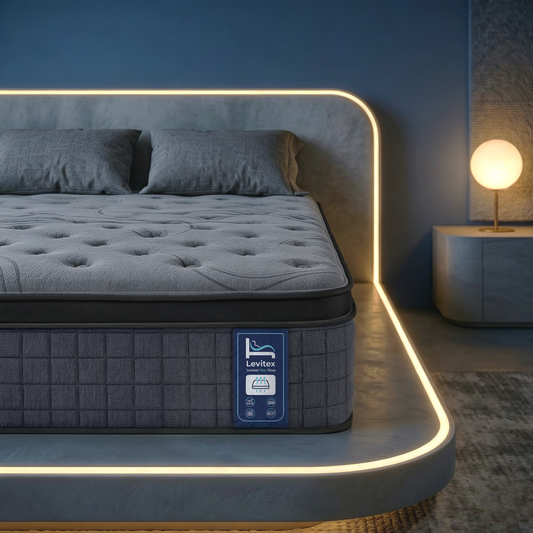 Levitex Queen Mattress 33 cm 7-Zone Pocket Spring 8.0 Extra Firm with Dual-Row Edge Support & Breathable Knit Cover