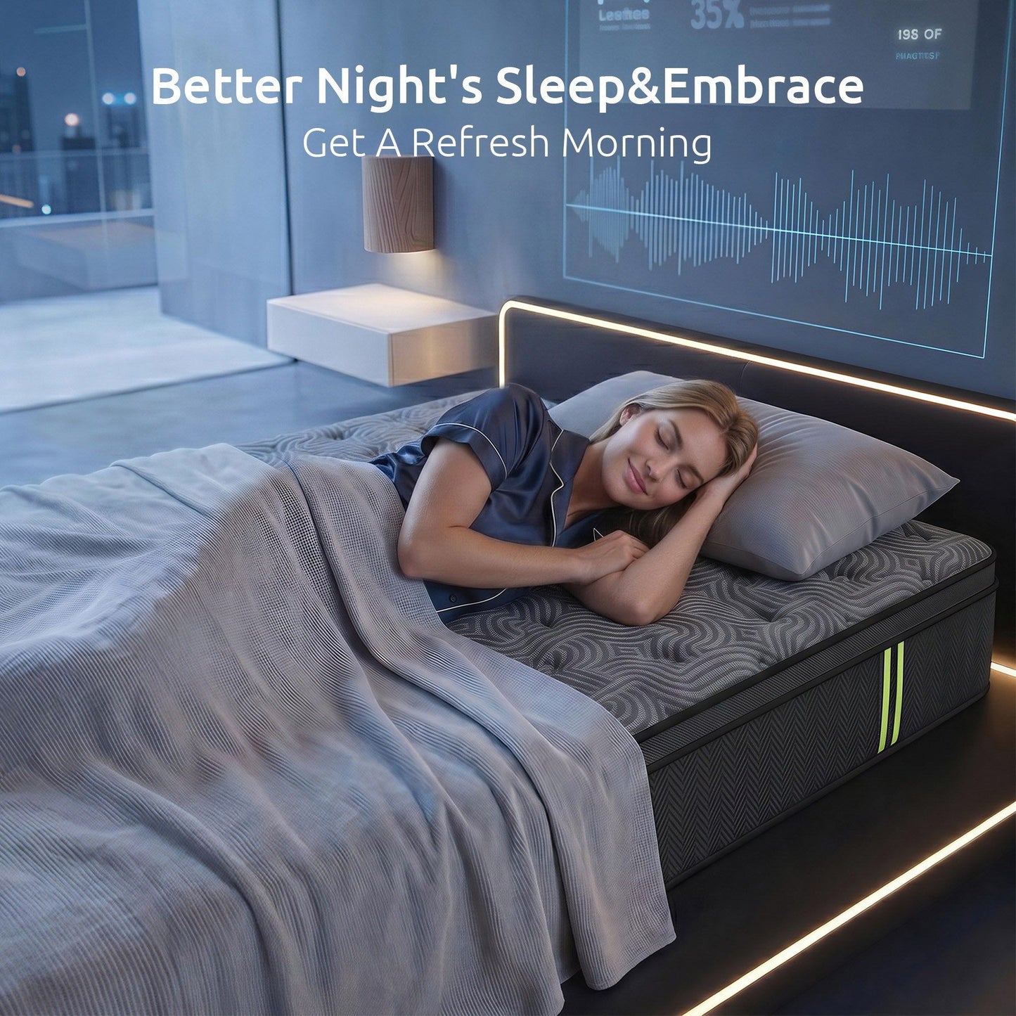 Levitex King Single Mattress 34 cm 5-Zone Pressure Relief  Pocket Spring with Reinforced Edge Support & Breathable Gel Memory Foam Hybrid Mattress