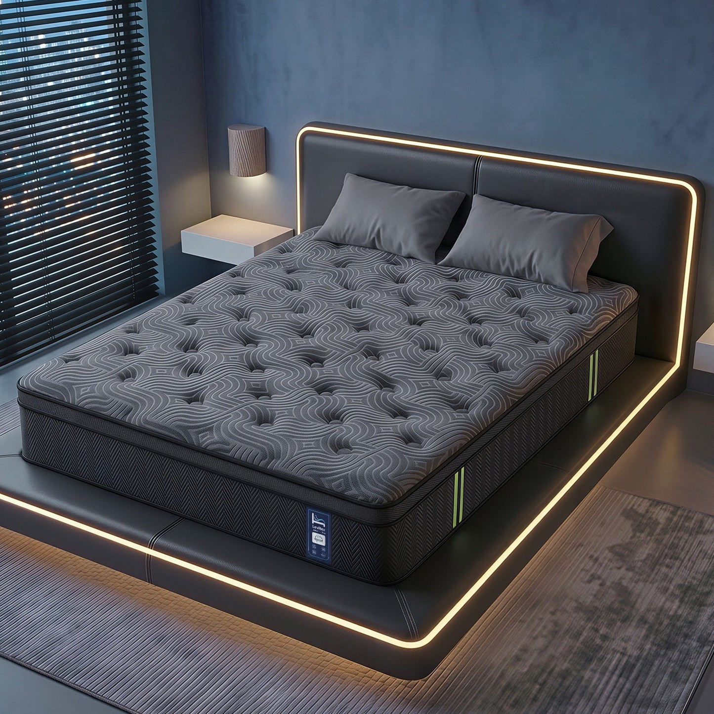 Levitex Queen Mattress 34 cm 5-Zone Pressure Relief  Pocket Spring with Reinforced Edge Support & Breathable Gel Memory Foam Hybrid Mattress